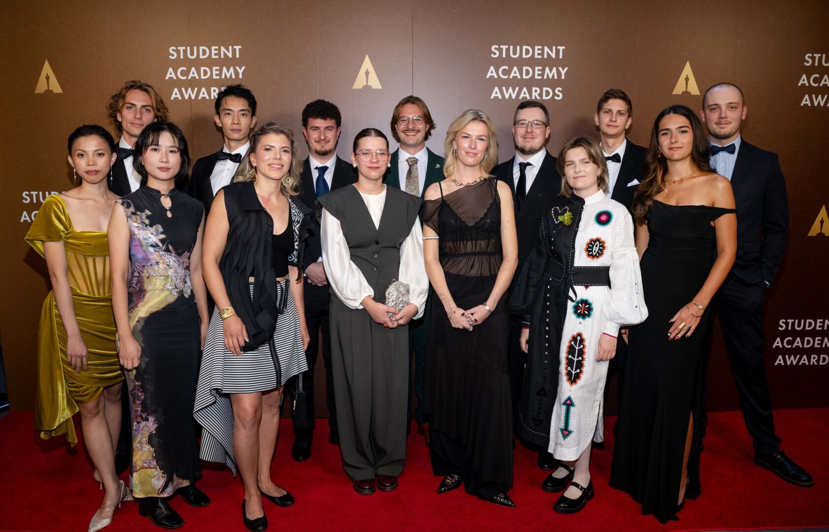 All award winners of Student Academy Awards 2025 together on the red carpet