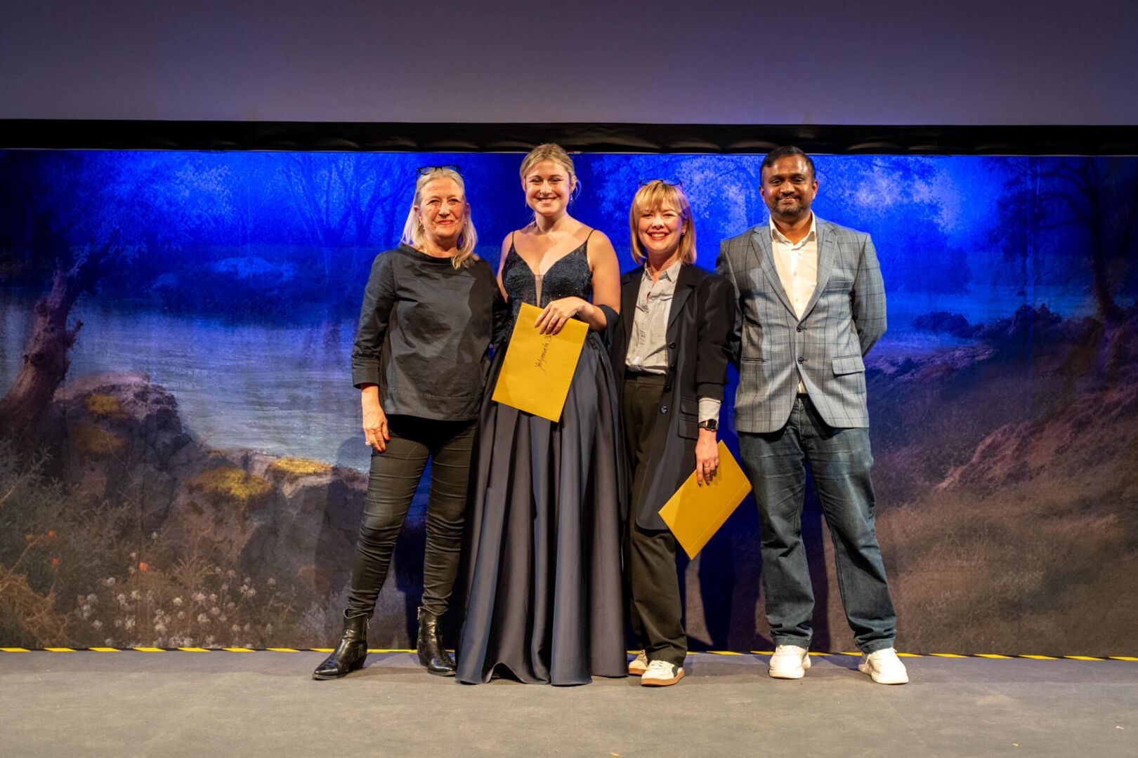 group picture of our three Animation/Effects Producing graduates